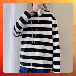 Áo thun thu đông tay dài sọc nhiều màu - Unisex nam nữ đều mặc được