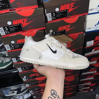 Giày sneaker sb dunk low disrupt 2 pale ivory black,sb dunk low kem trắng đen)