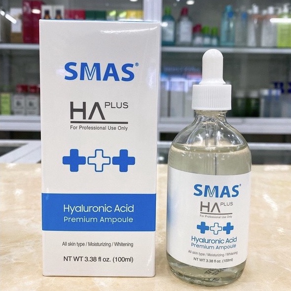 Serum Cấp Ẩm SMAS HA Plus Hyaluronic Acid Premium Ampoule 100ml - The Skincare Shop