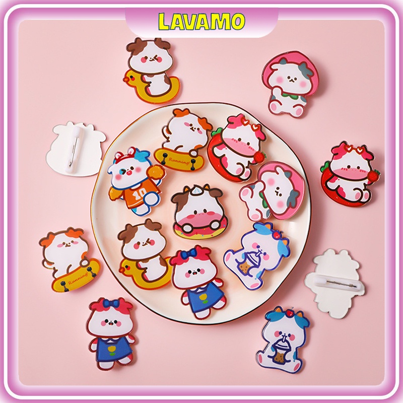 Pin cài áo cute sticker phụ kiện trang trí áo balo túi vải LAVAMO ST700