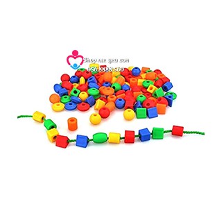 Túi xâu chuỗi hạt hình khối 3D - túi 90 hạt kèm dây loại đẹp T20