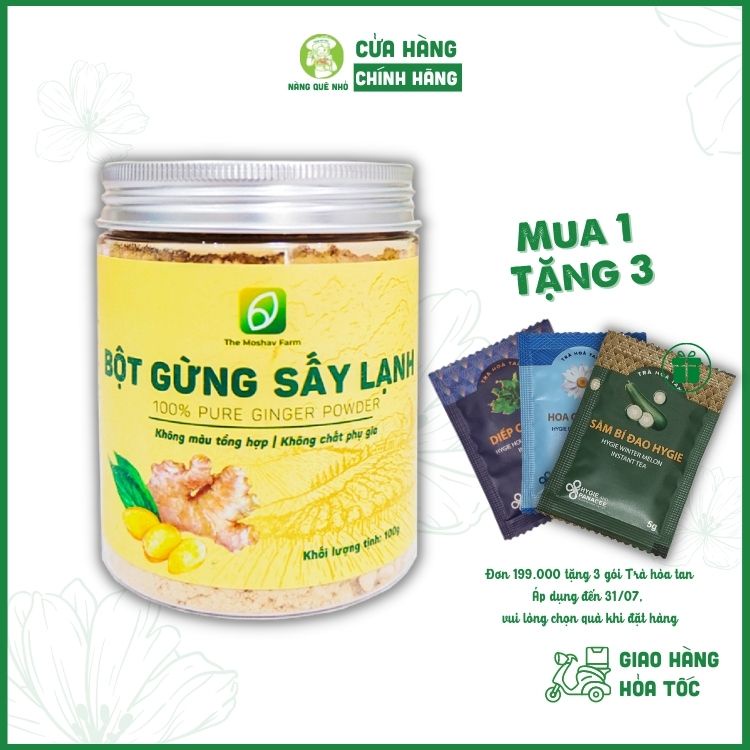 Bột Gừng Hữu Cơ Nguyên Chất The Moshav Farm Sấy Lạnh Công Nghệ Châu Âu Không Chất Bảo Quản Giảm Cân