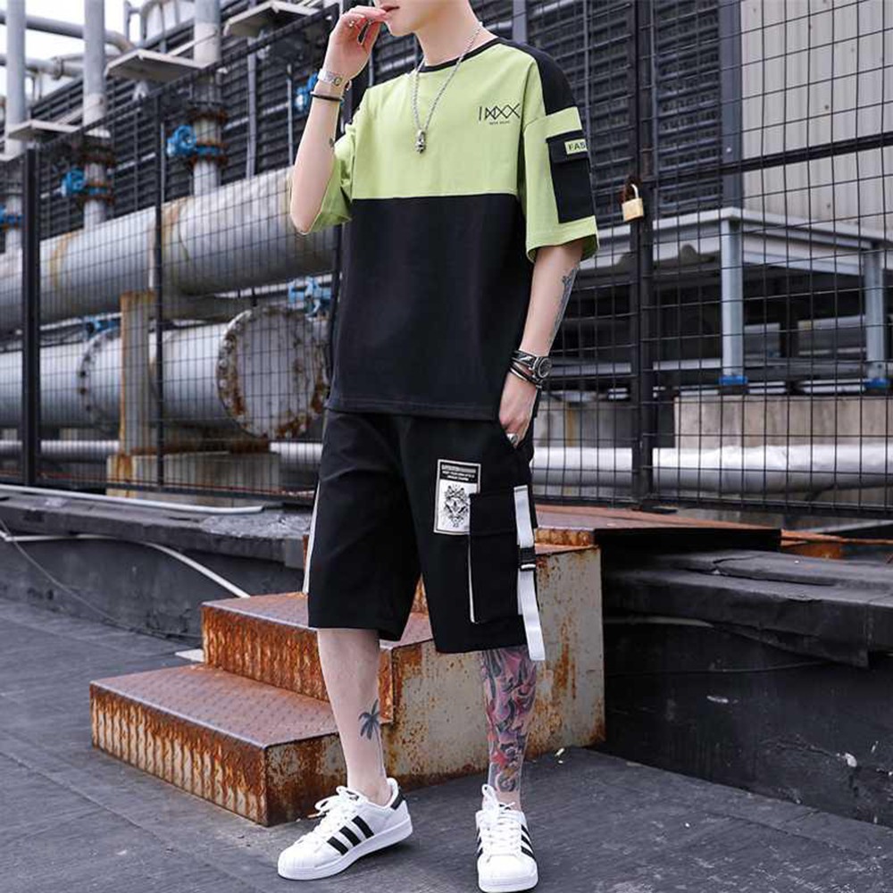 Bộ Quần Áo Thun Nam Thể Thao Ngắn Tay Cổ Tròn Phối Quần Short Túi Hộp Phối Dây MENFASHION1989 90000151 | BigBuy360 - bigbuy360.vn