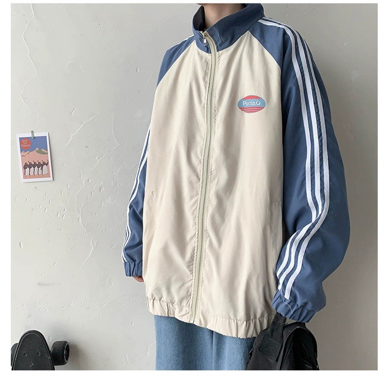 Bomber , áo khoác gió 2 lớp bóng chày 3 sọc vai form Trung unisex