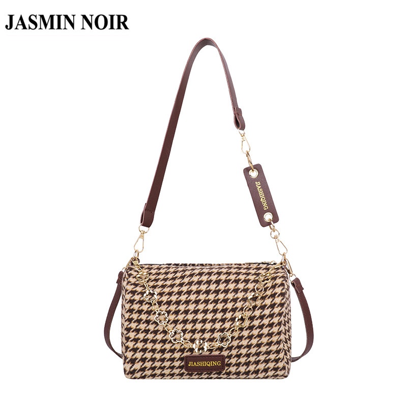 Túi JASMIN NOIR canvas có dây xích đeo vai thời trang nữ