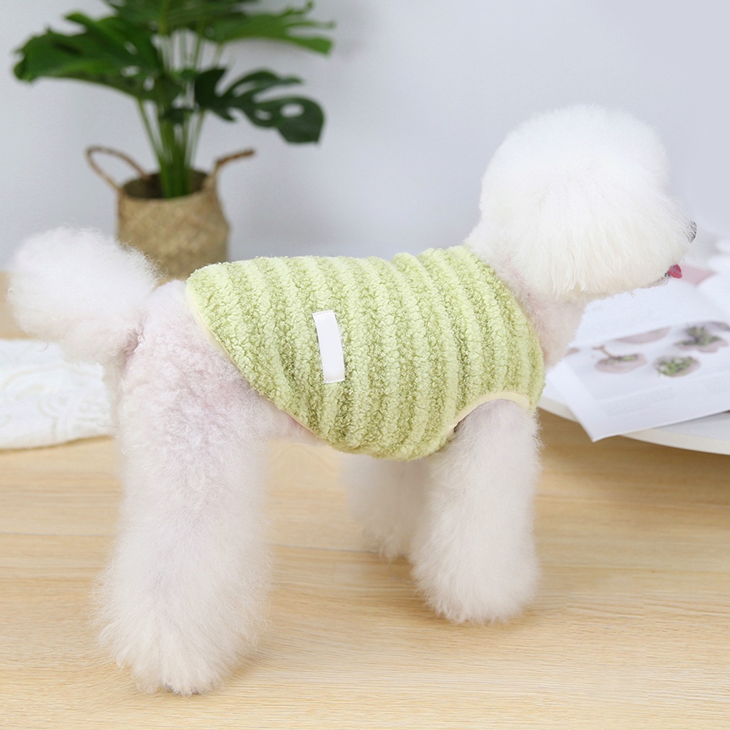 Áo giữ ấm họa tiết kẻ sọc thân thiện với da cho thú cưng