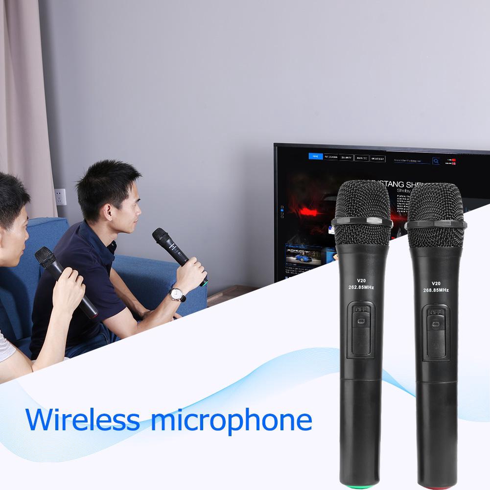 2pcs Smart Wireless Microphones Handheld Mic with USB Receiver for Karaoke