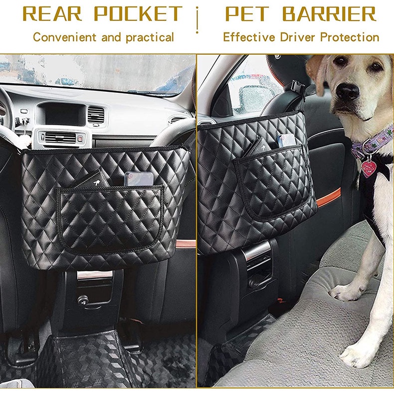 Túi đựng đồ họa tiết kiểu lưới treo xe hơi sử dụng tiện lợi