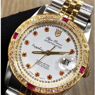 Đồng hồ nam op chính hãng nhật, mặt chống xước bảo hành 12 tháng