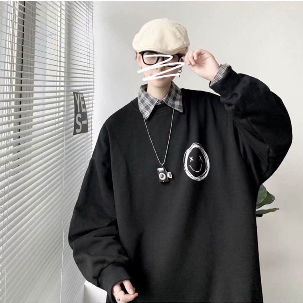 Áo nỉ , áo sweater in hình icon mặt cười form unisex cho cả nam nữ | BigBuy360 - bigbuy360.vn