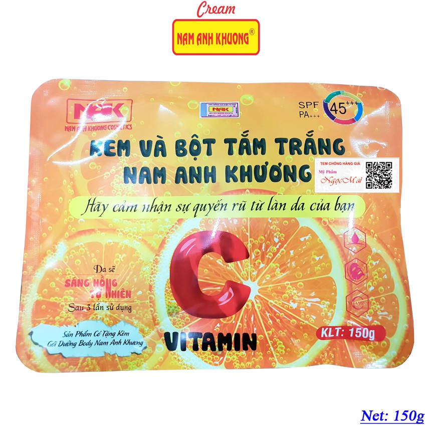 Kem và bột tắm trắng Cam Vitamin-C NAM ANH KHƯƠNG (150g)