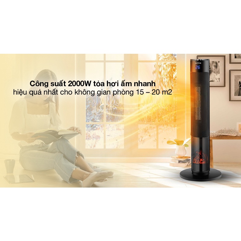 Quạt sưởi gốm MUTOSI CERAMIC MHC-2000L - Hàng Chính Hãng - Bảo Hành Tại Nhà 12 Tháng