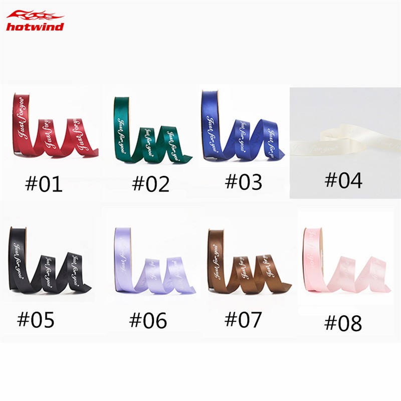Cuộn 10M dây ruy băng 25mm bằng polyester họa tiết chữ trang trí đa dụng