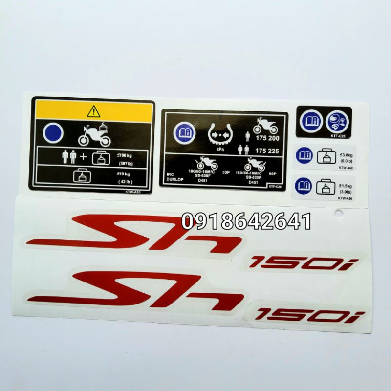 Bộ tem chữ đi kèm thông số cho Honda Sh Ý 2010 như zin
