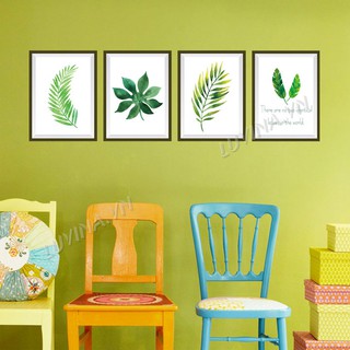 Decal dán tường trang trí quán cafe, văn phòng,phòng khách - Khung ảnh 4 chiếc lá