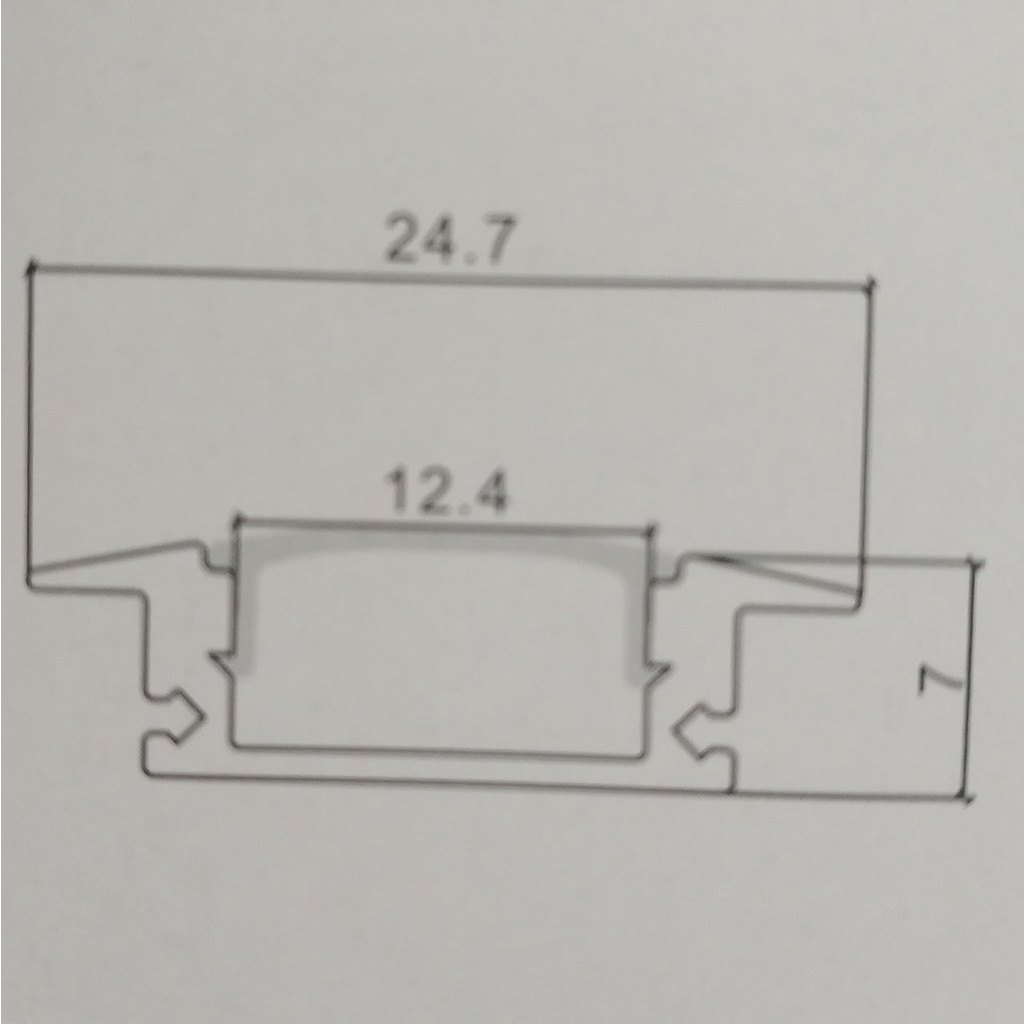 Thanh nhôm định hình cao cấp 508 lắp âm dùng thiết kề trang trí chiếu sáng tủ kệ, nhà cửa.