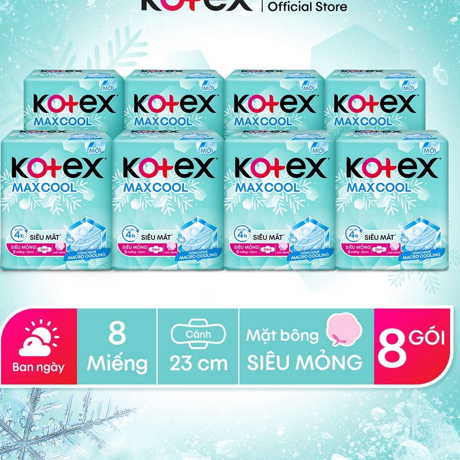 Combo 8 Gói BVS Kotex Thảo dược Cool  dịu mát SMC 23cm - Mỗi Gói 8 Miếng - HSD Luôn Mới