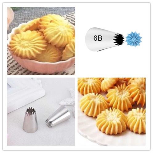 Set 3 Vòi Bắt Bông Kem 6B Bằng Thép Không Gỉ Chuyên Dụng Cho Làm Bánh