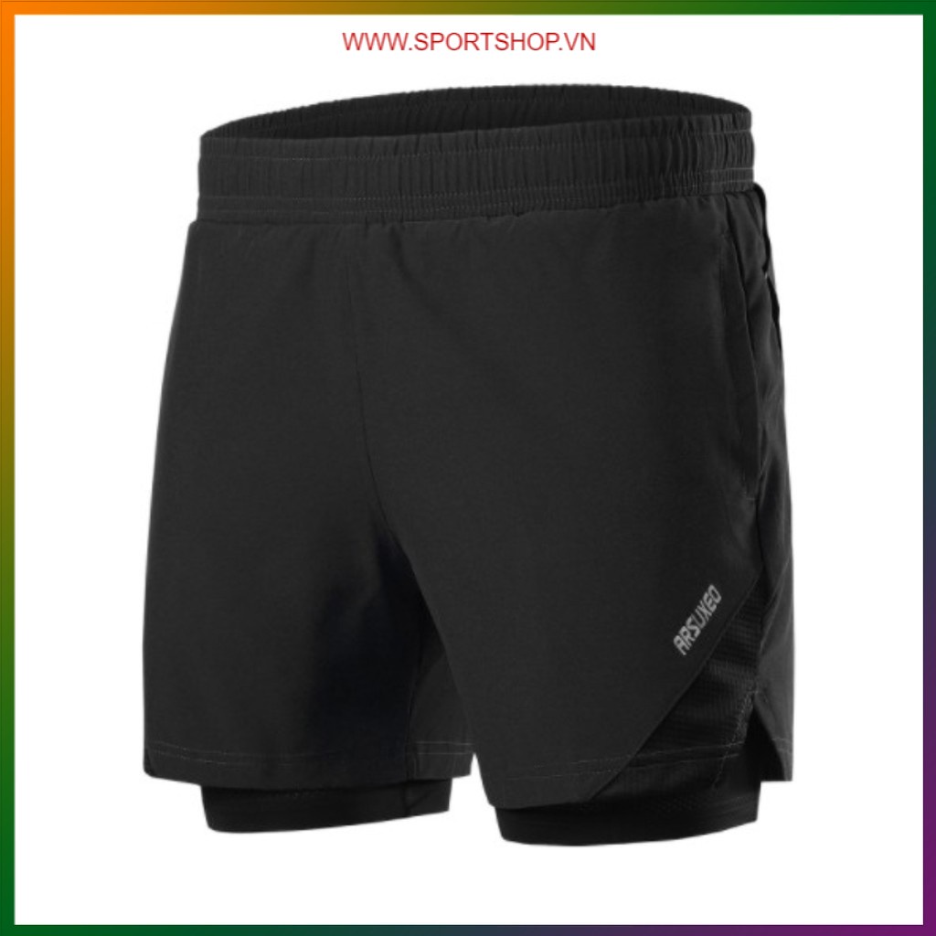 Quần chạy bộ nam ARSUXEO MS04, quần short thể thao 2 lớp (boxer) với thiết kế 4 túi siêu tiện lợi, màu sắc cực nổi bật | BigBuy360 - bigbuy360.vn