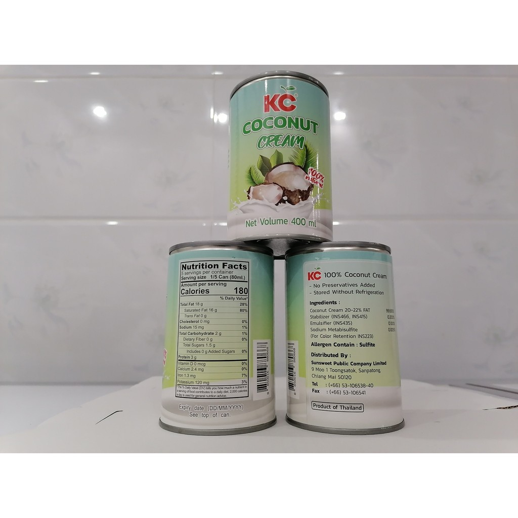 [Hộp 400ml] NƯỚC CỐT DỪA ĐẬM ĐẶC [Thailand] KC Coconut Cream (atu)