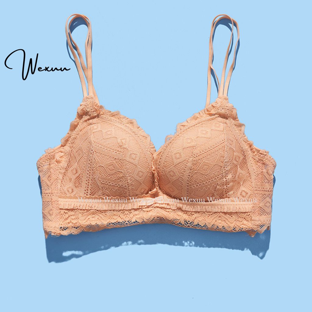 Áo lót nữ ren Wexuu Design thiết kế không gọng đệm dày nâng ngực gợi cảm, có lỗ thông hơi - AV26