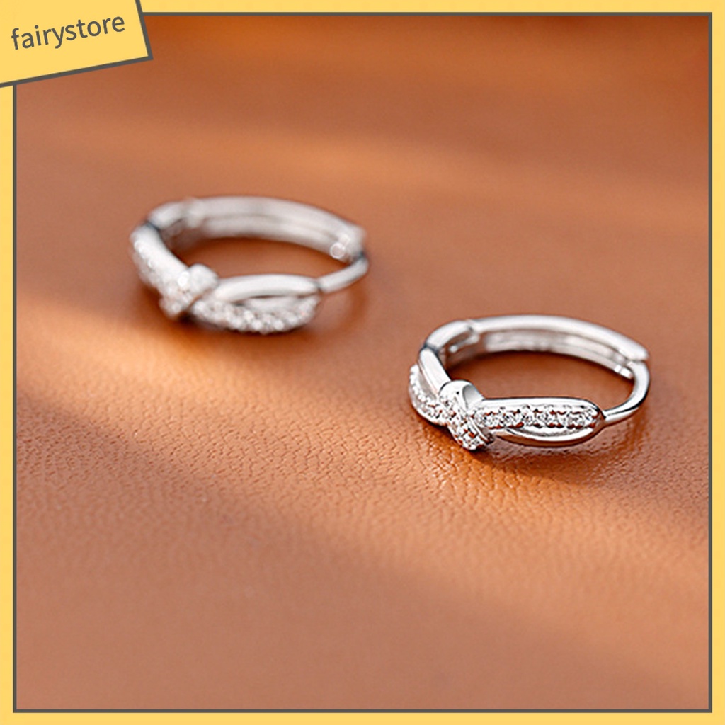 1 Đôi Bông Tai Hình Khối Lập Phương Xoắn Đính Đá Zircon Phong Cách Hàn Quốc Sang Trọng Dành Cho Nữ