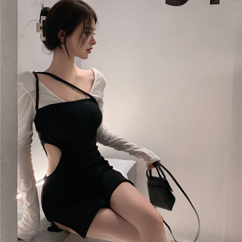 Đầm ngắn ôm eo màu đen thời trang quyến rũ độc đáo cho nữ | BigBuy360 - bigbuy360.vn