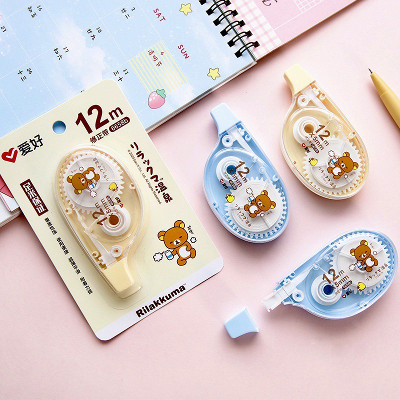 Bút Xoá Kéo Gấu Rilakkuma Cute, Dễ Thương, Đáng Yêu Cực Kỳ Tiện Lợi/ Văn Phòng Phẩm Dễ Thương