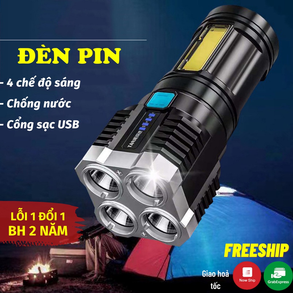 Đèn Pin Cầm Tay Siêu Sáng Chiếu Xa 1000m Chống Thấm Đèn Giá Rẻ ĐÈN AKIO