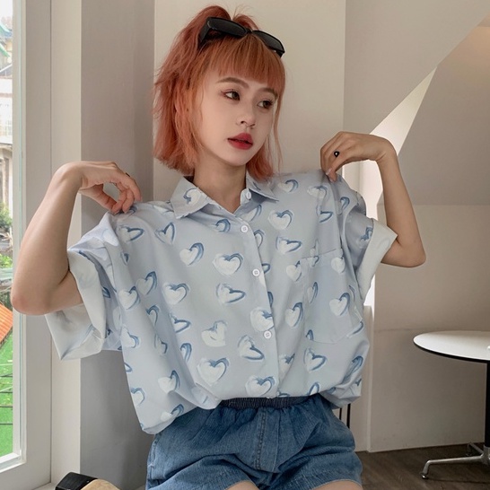 【ZHELIHANGFEI】Áo Sơ Mi Tay Ngắn Cổ POLO Họa Tiết In Theo Phong Cách Nhật Bản Dễ Phối Đồ