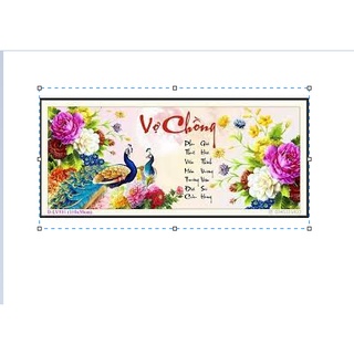 Tranh đính đá vợ chồng lv531 kt 110x50 cm