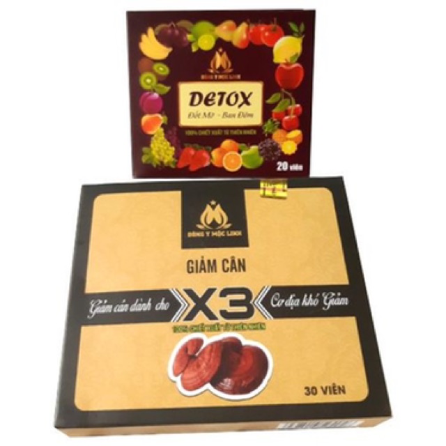 Giảm Cân Đông Y Mộc Linh X3 ( 30 viên/ hộp)_ Tặng kèm 20 viên Detox ban đêm