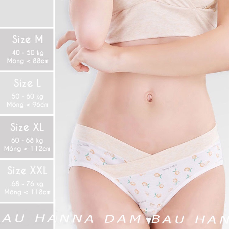 Set 4 Quần lót bầu cạp chéo cotton cao cấp  kháng khuẩn Thoải mái | An toàn | Tiện lợi cho mẹ bầu và sau sinh