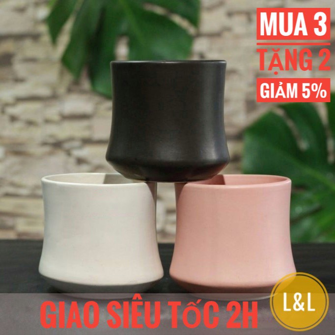 Chậu sứ Bát Tràng Hình Đốt Trúc Thấp  trồng cây Để Bàn, Cây Nội Thất, Sen Đá, Xương rồng, Cây Bon sai