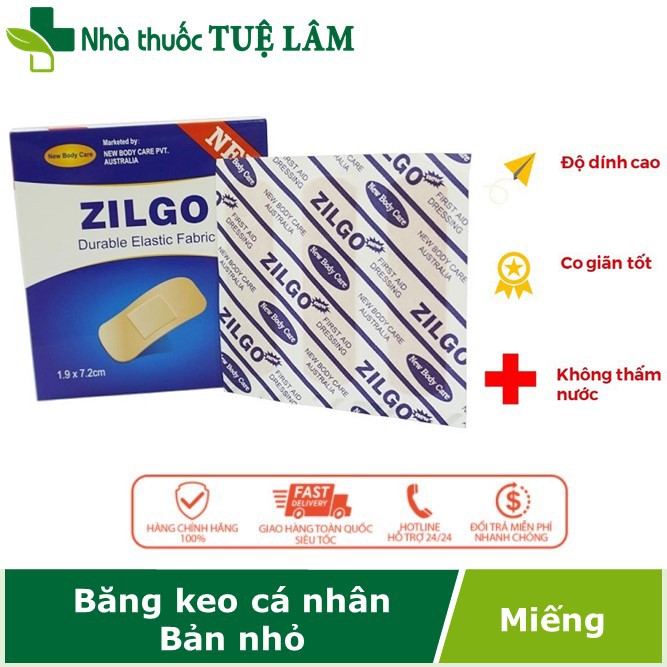Băng cá nhân Zilgo bản nhỏ - độ dính cao, co giãn tốt, tiện dụng
