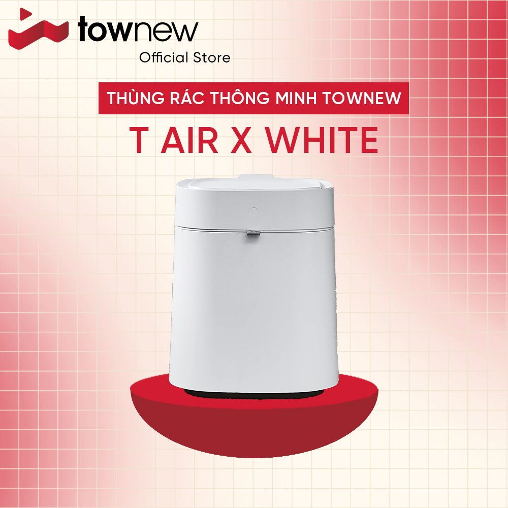 Thùng rác thông minh TOWNEW T AIR X 13.5L(White)-Tự động hàn túi, thay túi rác - Hàng chính hãng- Bảo hành 12 tháng