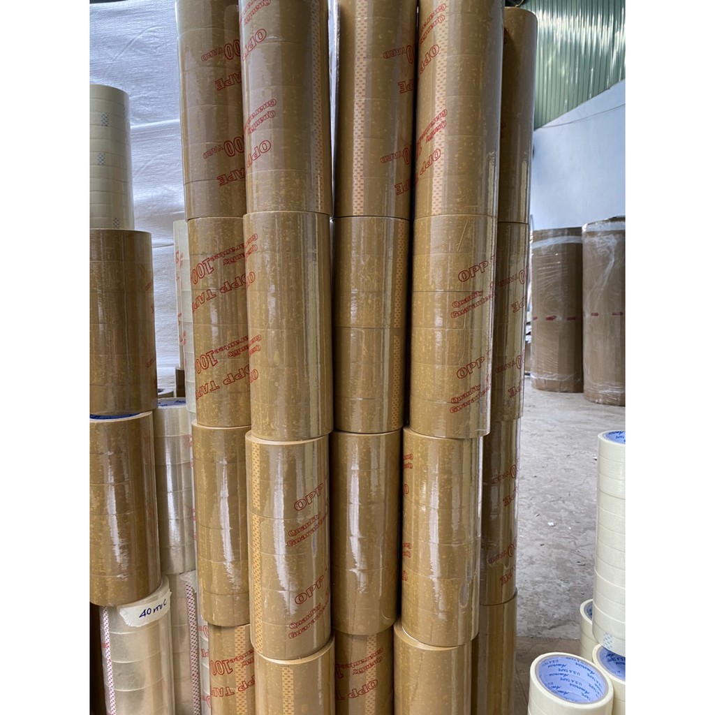 Băng keo trong 5cm- 100y 1 cây 6 cuộn giá rẻ màng dầy độ dính cao..!
