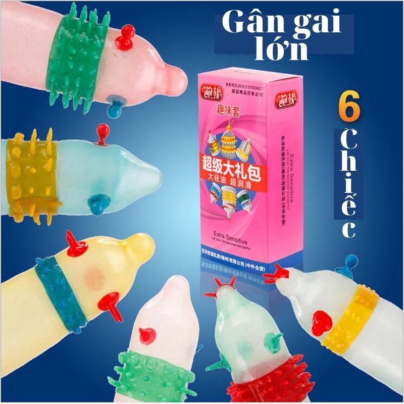 {Có video thật - Che tên sản phẩm } Bao cao su EXTRA SENSITIVE đôn gân gai vòng bi lớn