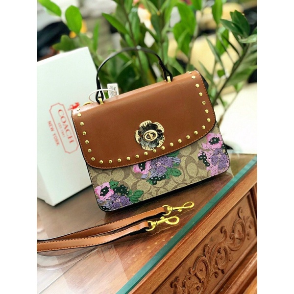 Túi Xách Coach Hoa Da Bò Siêu Hot, Freeship