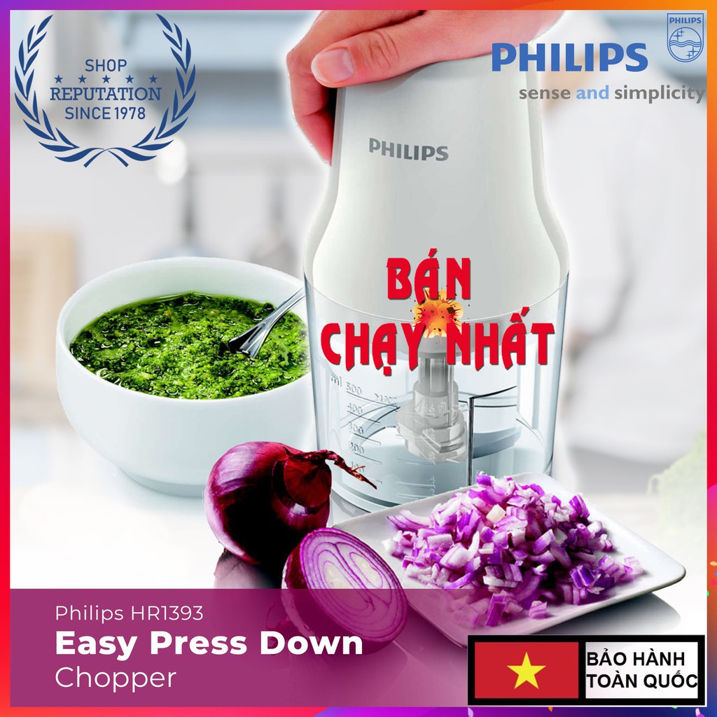 Máy xay thịt, thực phẩm gia đình Philips HR1393