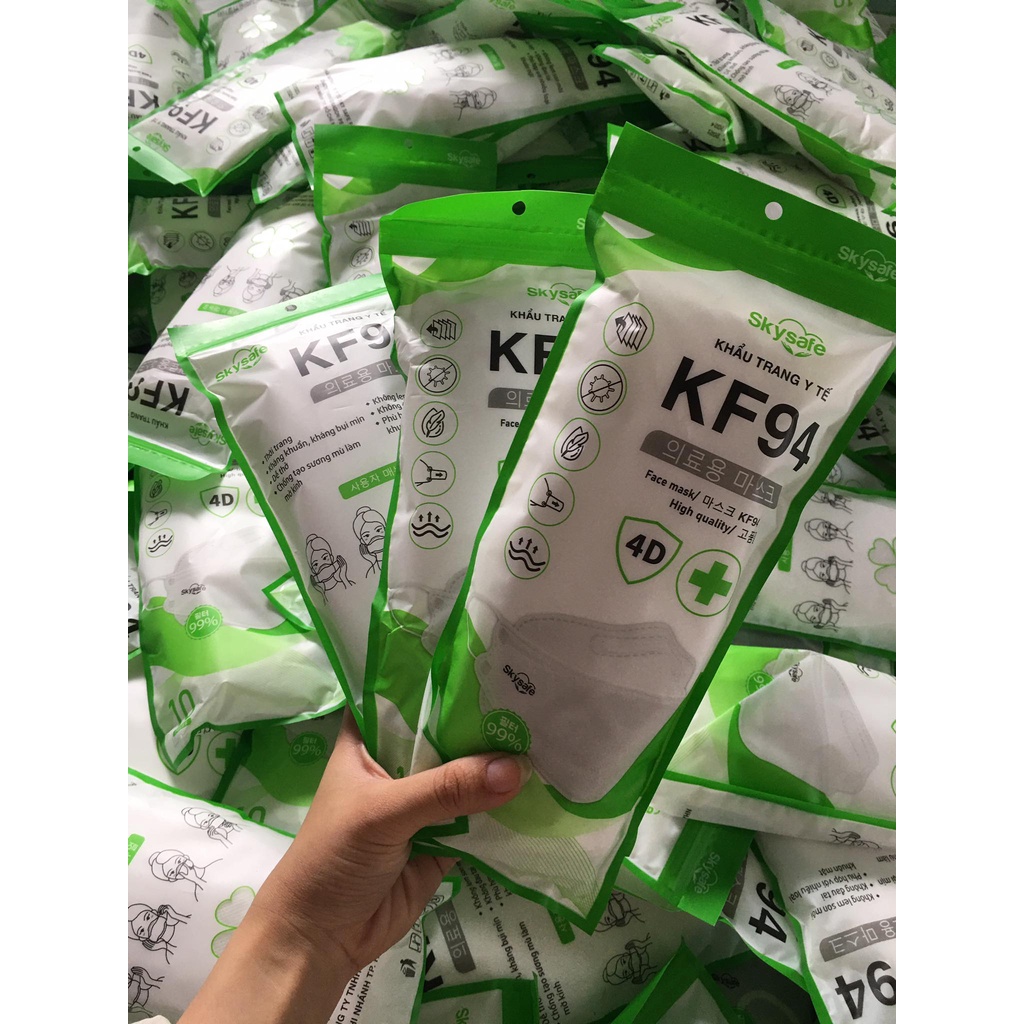 [Mã COSDAY giảm 8% đơn 150K] Túi 10 cái khâu trang KF94, khẩu trang 4D, tiêu chuẩn Hàn quốc | BigBuy360 - bigbuy360.vn