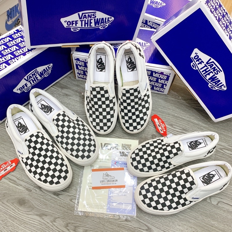 [Video_Ảnh Chụp Thật] Giày thể thao Vanss caro cao cấp nam nữ, giầy lười caro hot hit