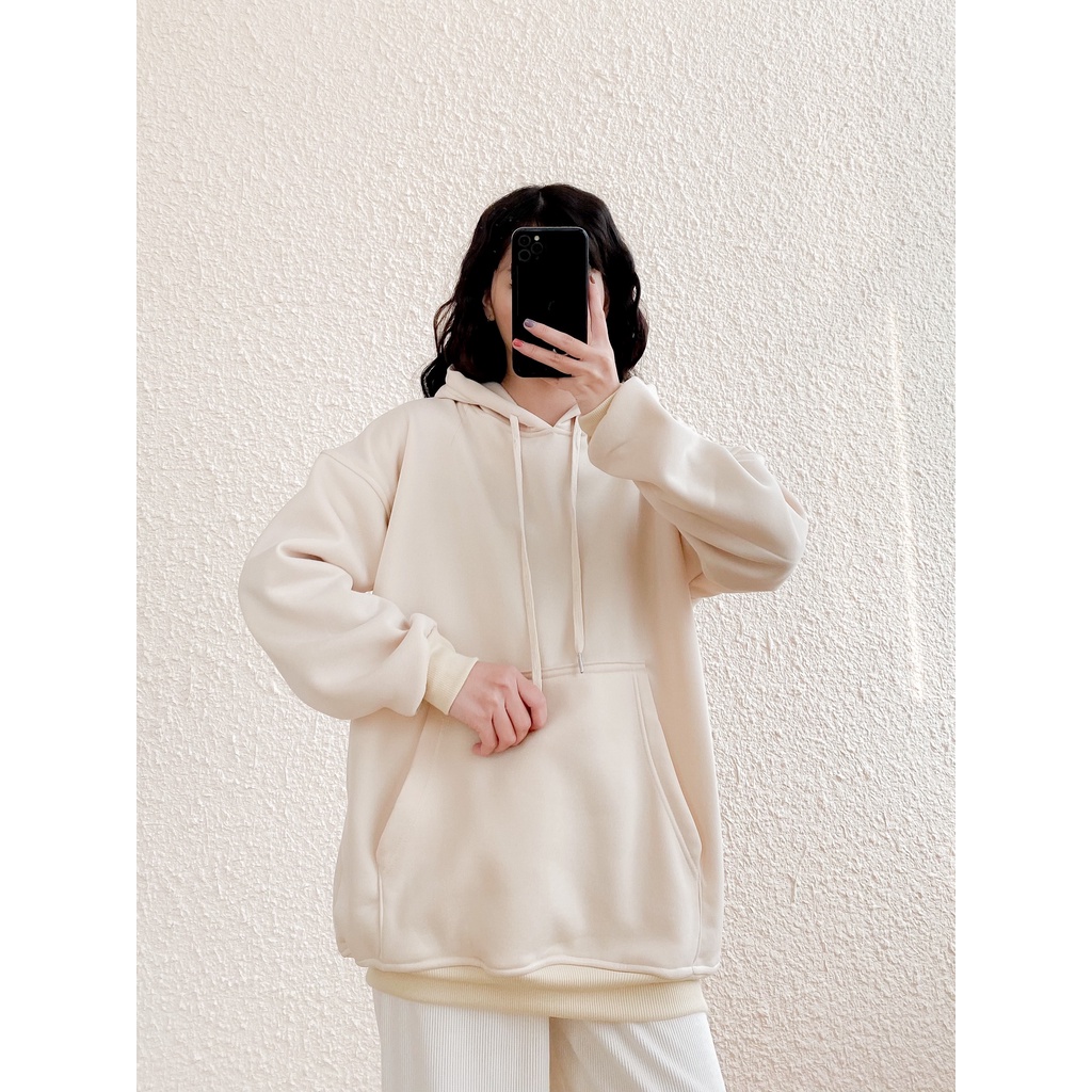 [HÀNG CÓ SẴN] Áo hoodie nữ May Boutique áo nỉ dài tay có mũ oversize trơn basic AHZ21D_110.030 | BigBuy360 - bigbuy360.vn