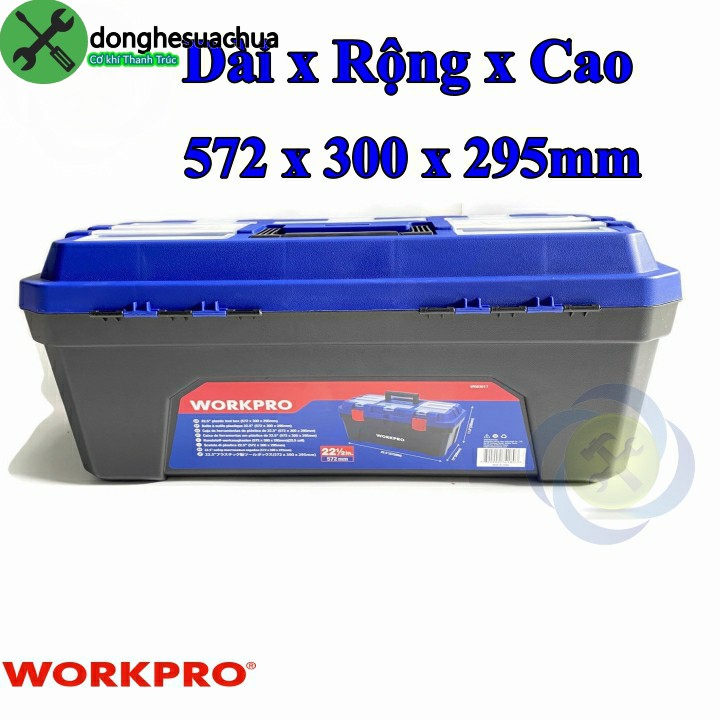 Thùng đồ nghề nhựa Workpro W083017 kích thước 572 x 300 x 295mm