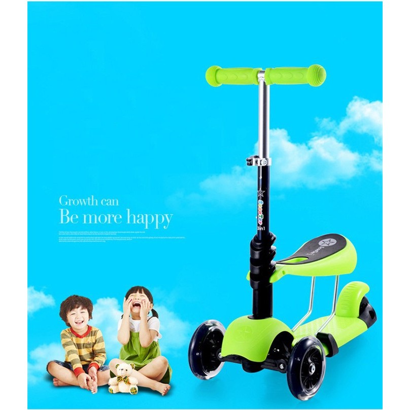 Xe Trượt Cho Bé, Xe Scooter Có Đèn Led Happy Baby