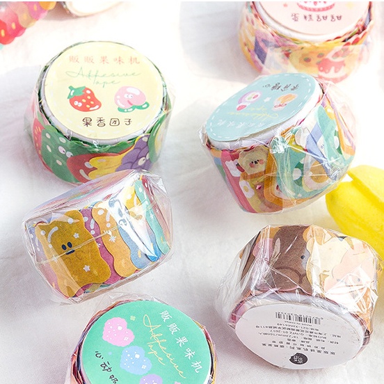 Băng Keo Washi Họa Tiết Hoạt Hình Dễ Thương Dùng Trang Trí Sổ Tay/ Đồ Thủ Công DIY