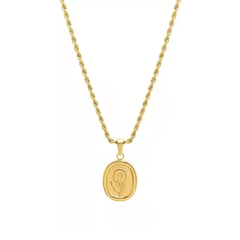 Vòng cổ Mặt Hình Hoa Hướng Dương Phong Cách Hàn Quốc Cổ Điển Sang Trọng