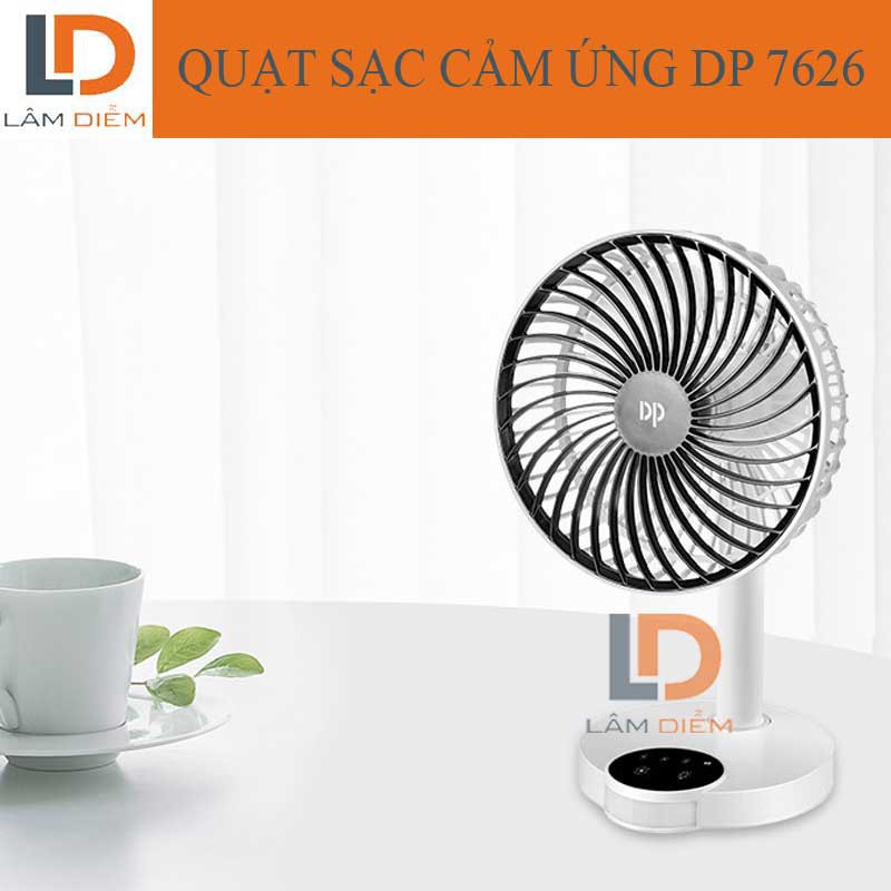 [Mã ELHA22 giảm 5% đơn 300K] QUẠT SẠC CẢM ỨNG CÓ ĐÈN LED DP 7626