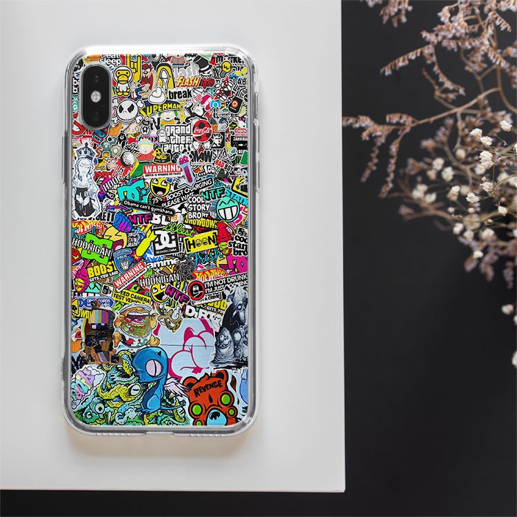 Ốp lưng bộ sưu tập Sticker hoạt hình cho Iphone 5 6 7 8 Plus 11 12 Pro Max X Xr BAPPOD00175