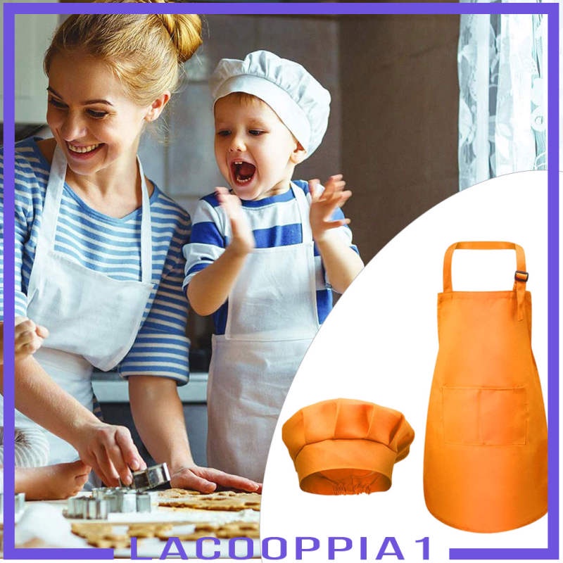 Set tạp dề và mũ nấu ăn/vẽ nghệ thuật thủ công trong nhà bếp có thể điều chỉnh cho bé trai và bé gái